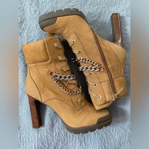 KARL LAGERFELD PARIS • Victoria Ankle Boots • Tan Nubuck - Picture 7 of 15